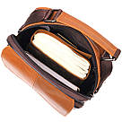 Зручна чоловіча сумка з ручкою шкіряна 21273 Vintage Руда, фото 7