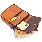 Зручна чоловіча сумка з ручкою шкіряна 21273 Vintage Руда, фото 8