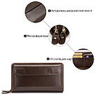 Чоловіча барсетка з ремінцем на руку Vintage 14915 Коричнева, фото 4