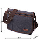 Сумка через плече для ноутбука 13" із щільного текстилю Vintage 22200 Чорний, фото 3