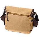 Практична сумка через плече для ноутбука 13" із щільного текстилю Vintage 22202 Пісочний, фото 2