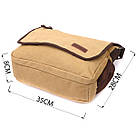 Практична сумка через плече для ноутбука 13" із щільного текстилю Vintage 22202 Пісочний, фото 4