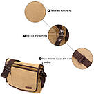 Практична сумка через плече для ноутбука 13" із щільного текстилю Vintage 22202 Пісочний, фото 5