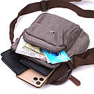 Невелика чоловіча сумка із щільного текстилю Vintage 22217 Сірий, фото 9