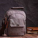 Невелика чоловіча сумка із щільного текстилю Vintage 22217 Сірий, фото 10