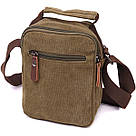 Цікава невелика чоловіча сумка із щільного текстилю Vintage 22219 Оливковий, фото 2