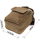 Цікава невелика чоловіча сумка із щільного текстилю Vintage 22219 Оливковий, фото 3