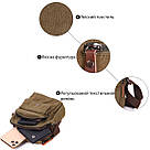 Цікава невелика чоловіча сумка із щільного текстилю Vintage 22219 Оливковий, фото 4