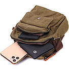 Цікава невелика чоловіча сумка із щільного текстилю Vintage 22219 Оливковий, фото 8