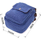 Зручна невелика чоловіча сумка із щільного текстилю Vintage 22221 Синій, фото 3