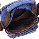 Зручна невелика чоловіча сумка із щільного текстилю Vintage 22221 Синій, фото 6