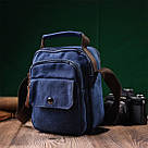 Зручна невелика чоловіча сумка із щільного текстилю Vintage 22221 Синій, фото 9