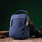 Зручна невелика чоловіча сумка із щільного текстилю Vintage 22221 Синій, фото 10