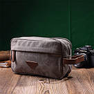 Зручна чоловіча барсетка на два відділення з якісного текстилю Vintage 22230 Сірий, фото 8
