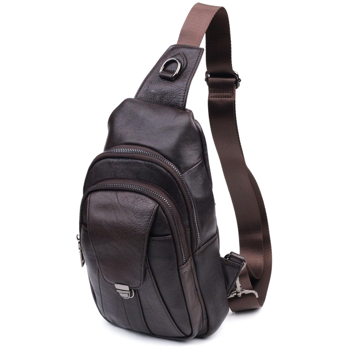 Зручна чоловіча сумка через плече з натуральної шкіри Vintage 21306 Коричнева, фото 1