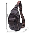 Зручна чоловіча сумка через плече з натуральної шкіри Vintage 21306 Коричнева, фото 3