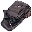 Зручна чоловіча сумка через плече з натуральної шкіри Vintage 21306 Коричнева, фото 8