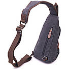 Чоловіча сумка через плече з кабелем USB текстильна 21221 Vintage Чорна, фото 2