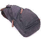 Чоловіча сумка через плече з кабелем USB текстильна 21221 Vintage Чорна, фото 3