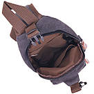 Чоловіча сумка через плече з кабелем USB текстильна 21221 Vintage Чорна, фото 4