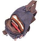 Чоловіча сумка через плече з кабелем USB текстильна 21221 Vintage Чорна, фото 5