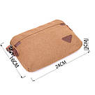 Практична чоловіча барсетка з текстилю 21260 Vintage Коричнева, фото 4