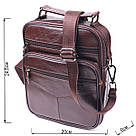 Зручна чоловіча сумка з ручкою шкіряна 21276 Vintage Коричнева, фото 3