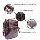 Зручна чоловіча сумка з ручкою шкіряна 21276 Vintage Коричнева, фото 4