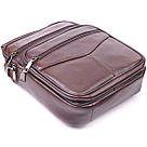 Зручна чоловіча сумка з ручкою шкіряна 21276 Vintage Коричнева, фото 5