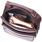 Зручна чоловіча сумка з ручкою шкіряна 21276 Vintage Коричнева, фото 7