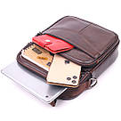 Зручна чоловіча сумка з ручкою шкіряна 21276 Vintage Коричнева, фото 8