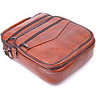 Відмінна чоловіча сумка з ручкою шкіряна 21277 Vintage Руда, фото 5