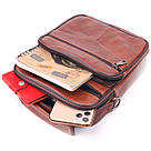 Відмінна чоловіча сумка з ручкою шкіряна 21277 Vintage Руда, фото 8