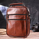 Відмінна чоловіча сумка з ручкою шкіряна 21277 Vintage Руда, фото 10