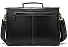 Портфель чоловічий зі шкіри на плече Vintage 14878 Чорний, фото 5