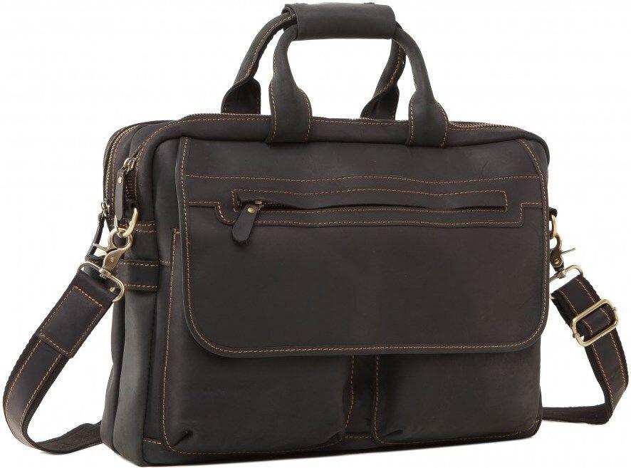 Сумка Vintage 14571 з вінтажної шкіри Коричнева, фото 1