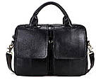 Сумка для ноутбуку з натуральної шкіри Vintage 14868 Чорна, фото 6