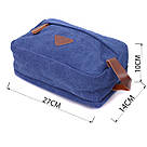 Зручна барсетка для чоловіків на два відділення із якісного текстилю Vintage 22234 Синій, фото 3