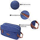 Зручна барсетка для чоловіків на два відділення із якісного текстилю Vintage 22234 Синій, фото 4