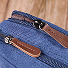 Зручна барсетка для чоловіків на два відділення із якісного текстилю Vintage 22234 Синій, фото 10