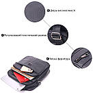 Якісна чоловіча сумка з натуральної шкіри 21278 Vintage Чорна, фото 4