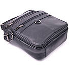 Якісна чоловіча сумка з натуральної шкіри 21278 Vintage Чорна, фото 5