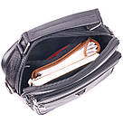 Якісна чоловіча сумка з натуральної шкіри 21278 Vintage Чорна, фото 7