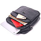 Якісна чоловіча сумка з натуральної шкіри 21278 Vintage Чорна, фото 8