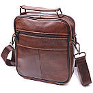 Чудова чоловіча сумка з натуральної шкіри 21279 Vintage Коричнева, фото 2