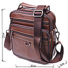 Чудова чоловіча сумка з натуральної шкіри 21279 Vintage Коричнева, фото 3