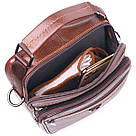 Чудова чоловіча сумка з натуральної шкіри 21279 Vintage Коричнева, фото 7