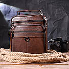 Чудова чоловіча сумка з натуральної шкіри 21279 Vintage Коричнева, фото 9