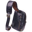 Надзвичайна сумка чоловіча через плече із натуральної гладкої шкіри 21286 Vintage Чорна, фото 2