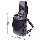 Надзвичайна сумка чоловіча через плече із натуральної гладкої шкіри 21286 Vintage Чорна, фото 3